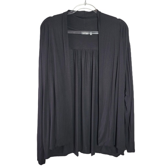 Apt. 9 Sweaters - APT 9 Black Jersey Knit Cardigan Sweater Open Front Long Sleeve Plus Size 2X